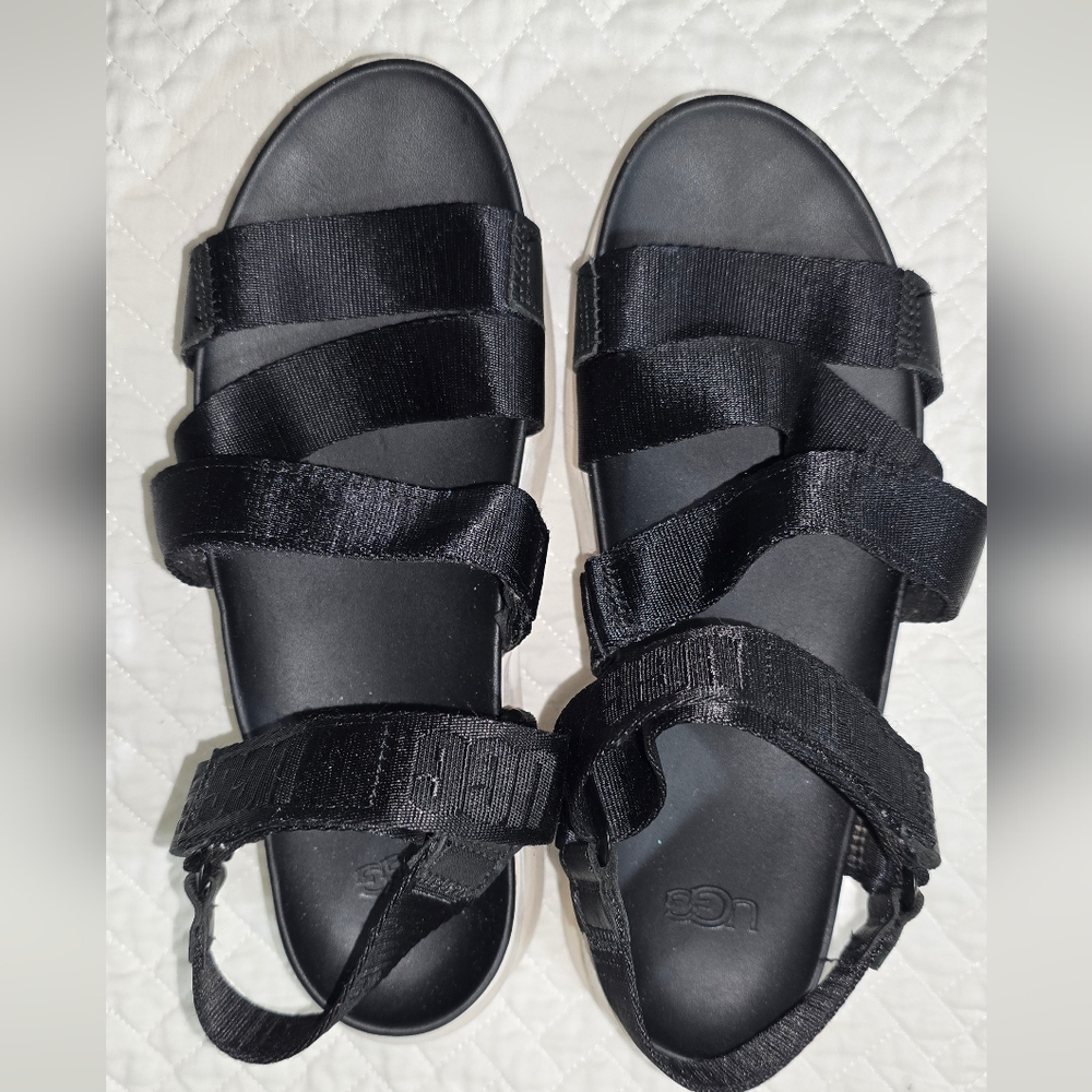 UGG Black Strappy Sandals